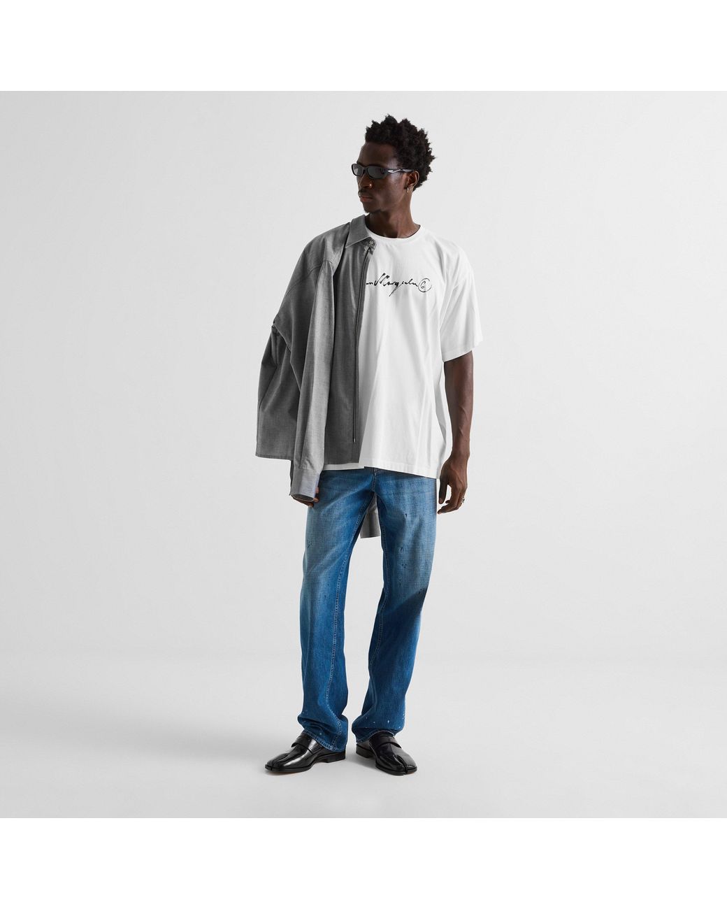 MM6 by Maison Margiela White Signature Overdyed Tee for men