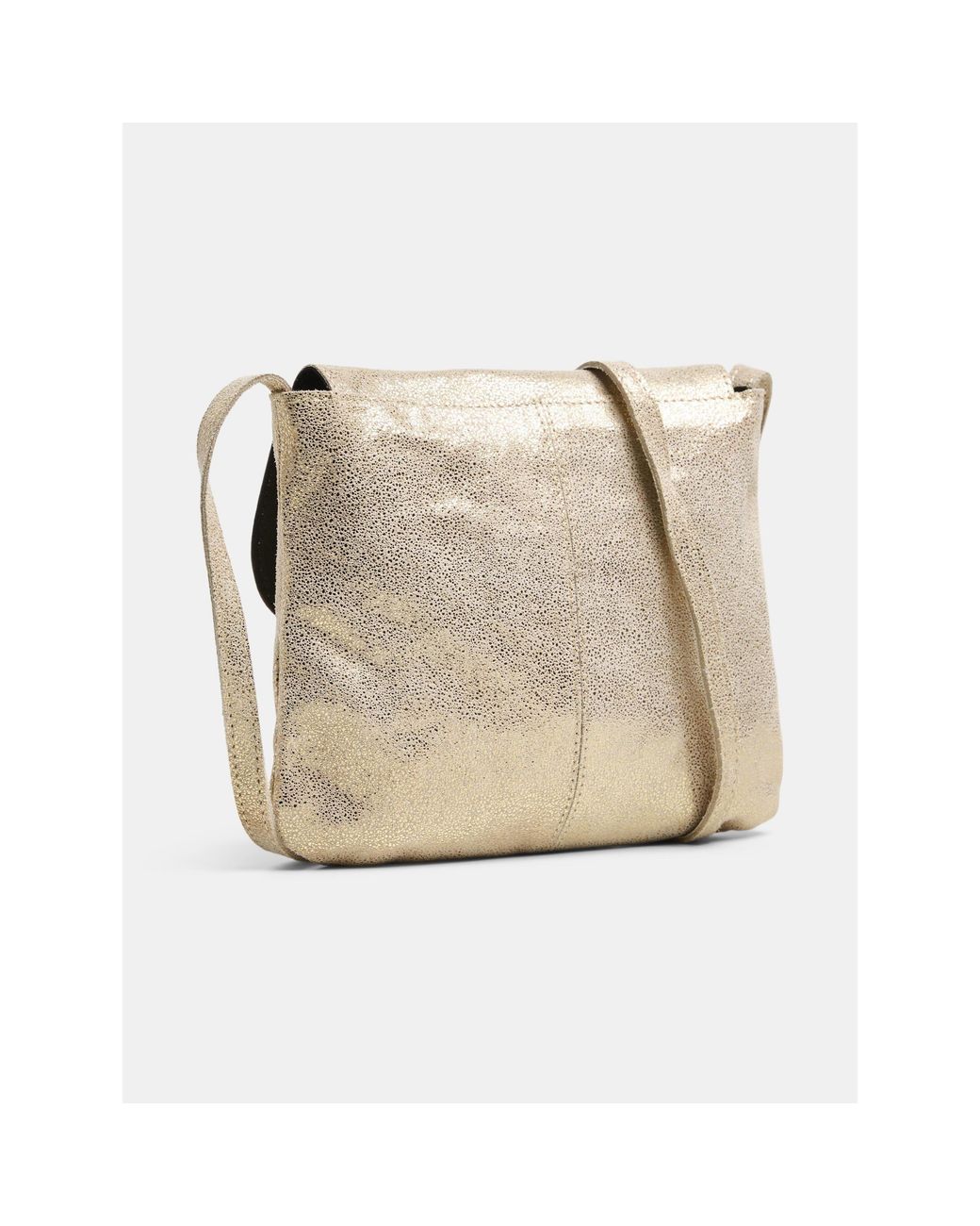Pieces Natural Totally Large Leather Cross-Body Bag