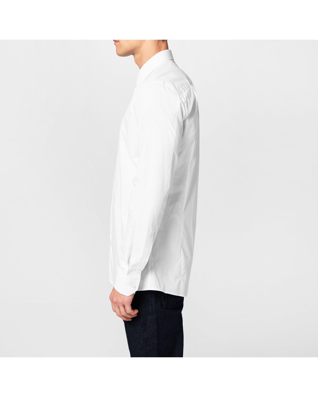 HUGO White Elisha Long Sleeve Plain Shirt for men