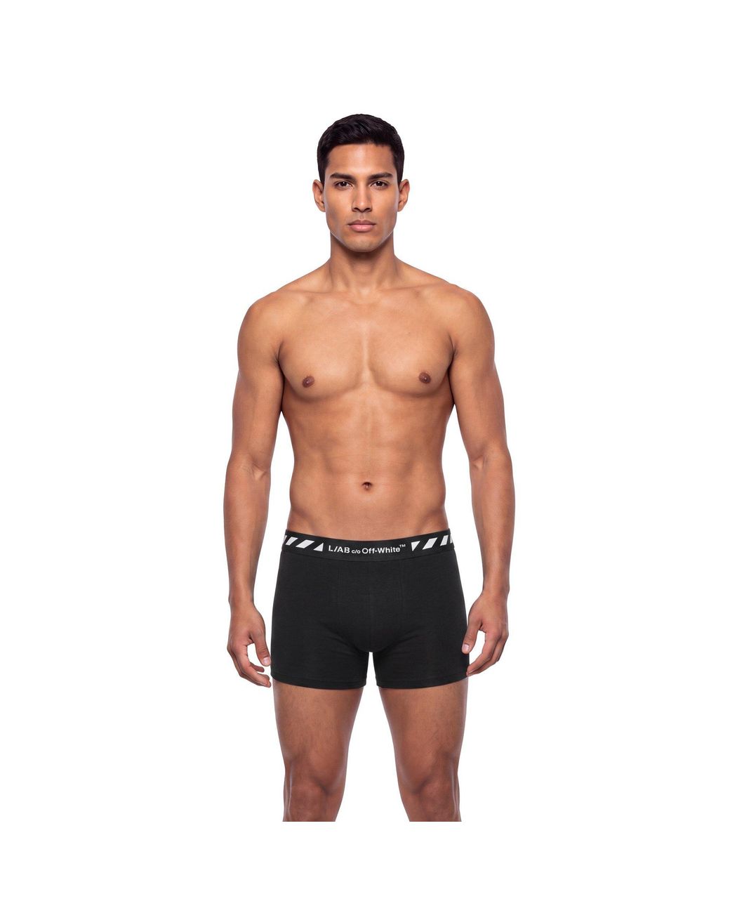L/AB Off White Black Diags Boxer Briefs 3 Pack for men