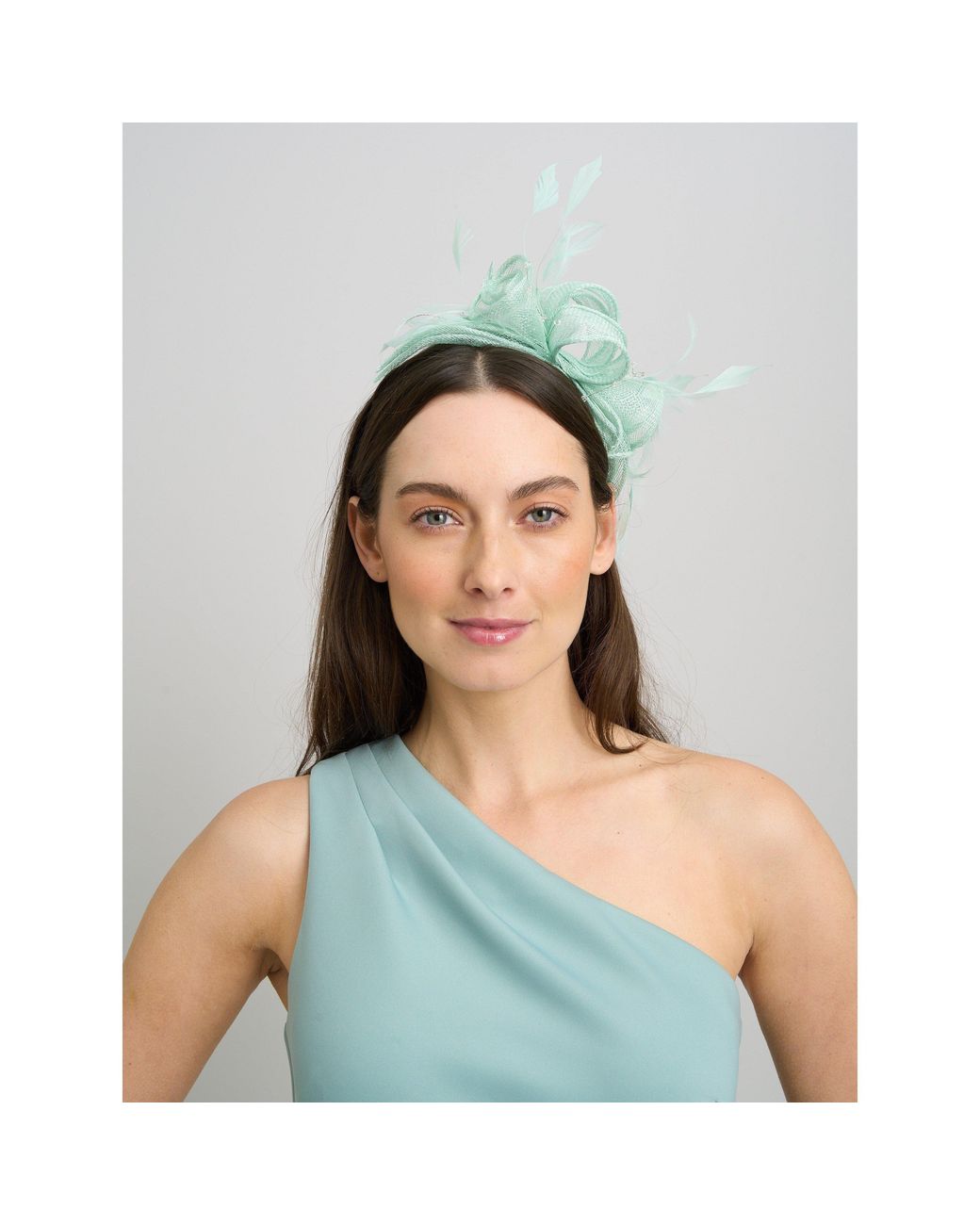 Gina Bacconi Blue Darby One Shoulder Frill Dress