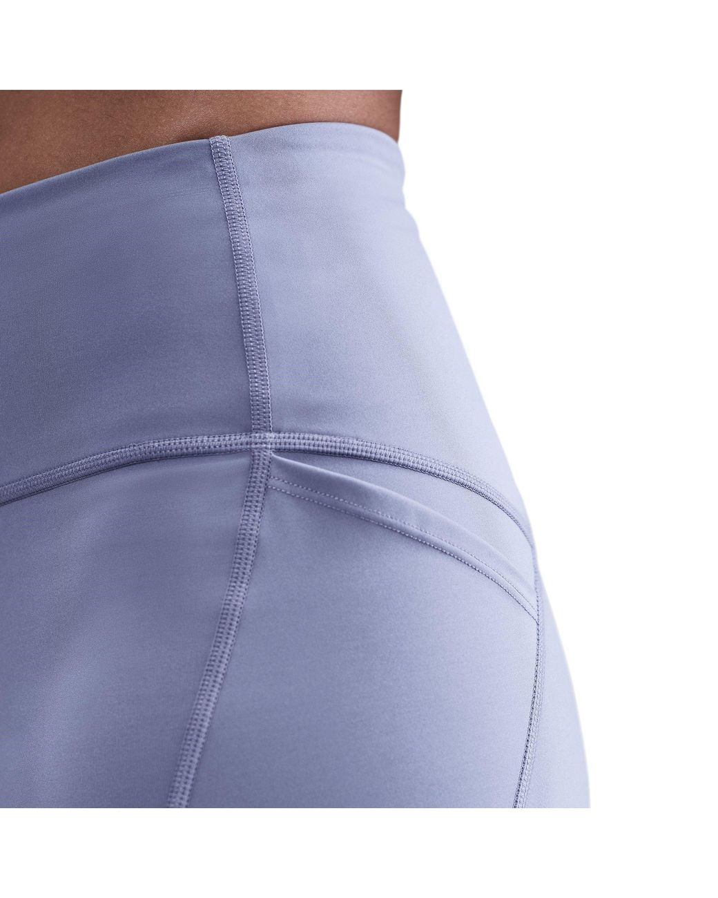 Nike Blue Swift High-Waisted Tight Running Shorts With Pockets