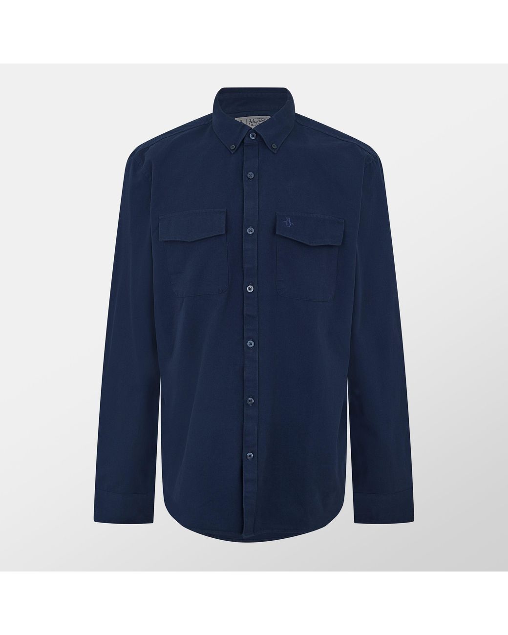 Original Penguin Blue Long Sleeve Twill Overshirt for men