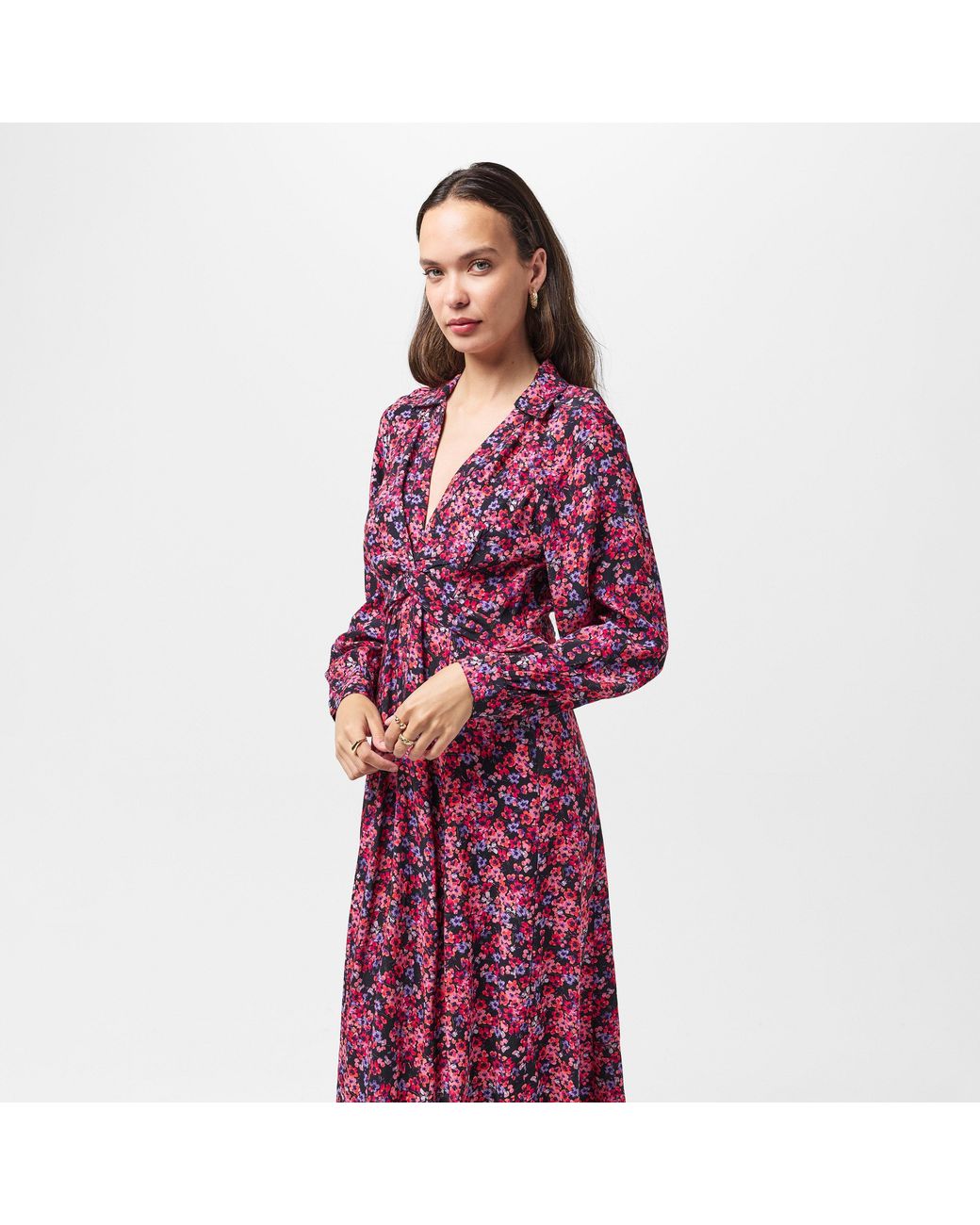 French Connection Red Jennifer Midi A-Line Dress