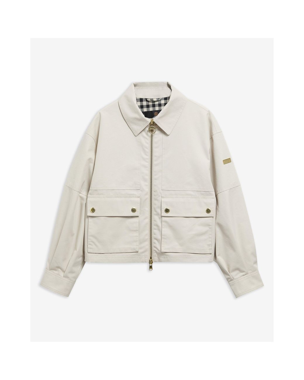 Barbour White Gabriette Cotton Rain Jacket