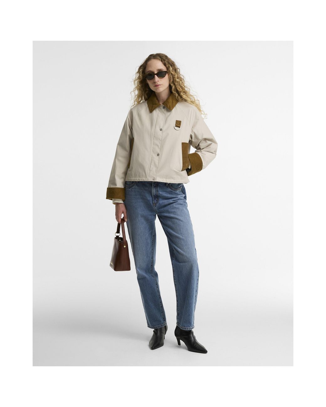 Barbour Natural Wendy Modern Heritage Cotton Cropped Barn Jacket