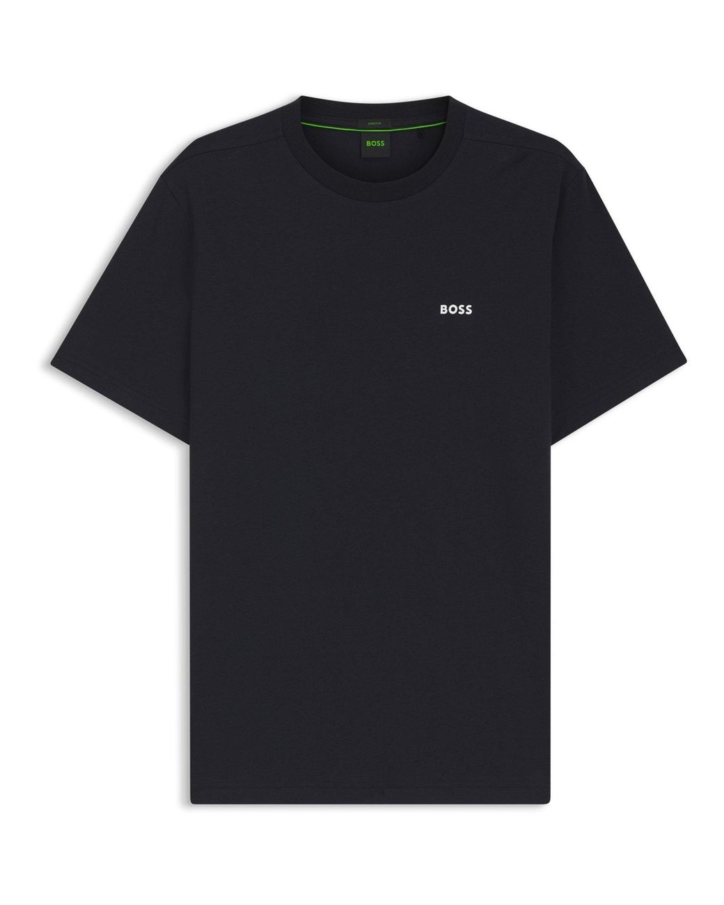 Boss Blue T-Shirt With Logo Design Stretch Cotton for men