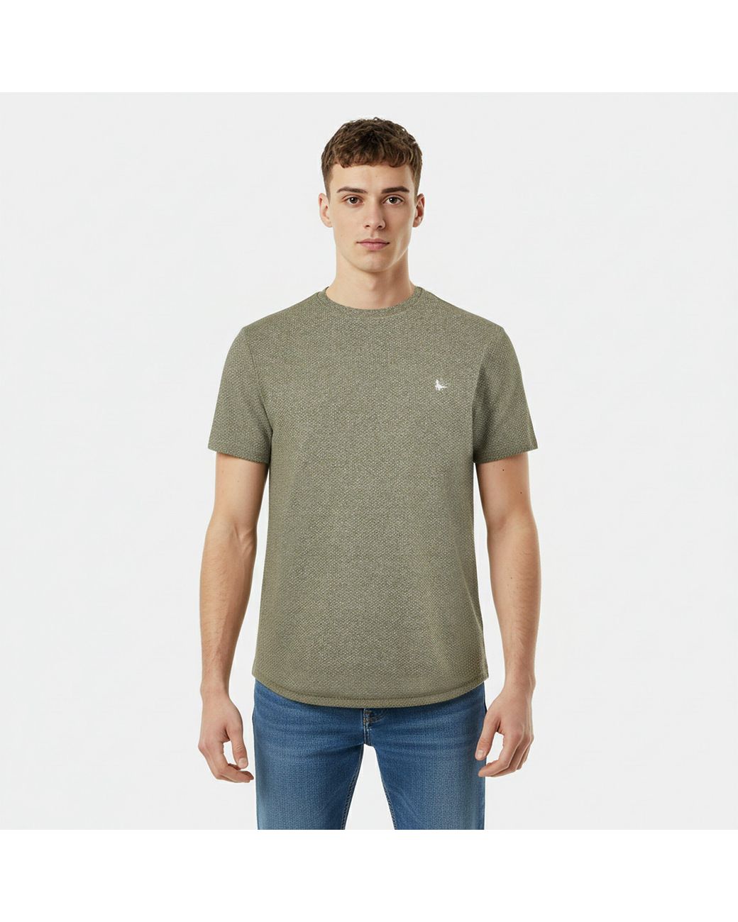 Jack Wills Green Jw Bubble Texture Regular Fit T-Shirt for men