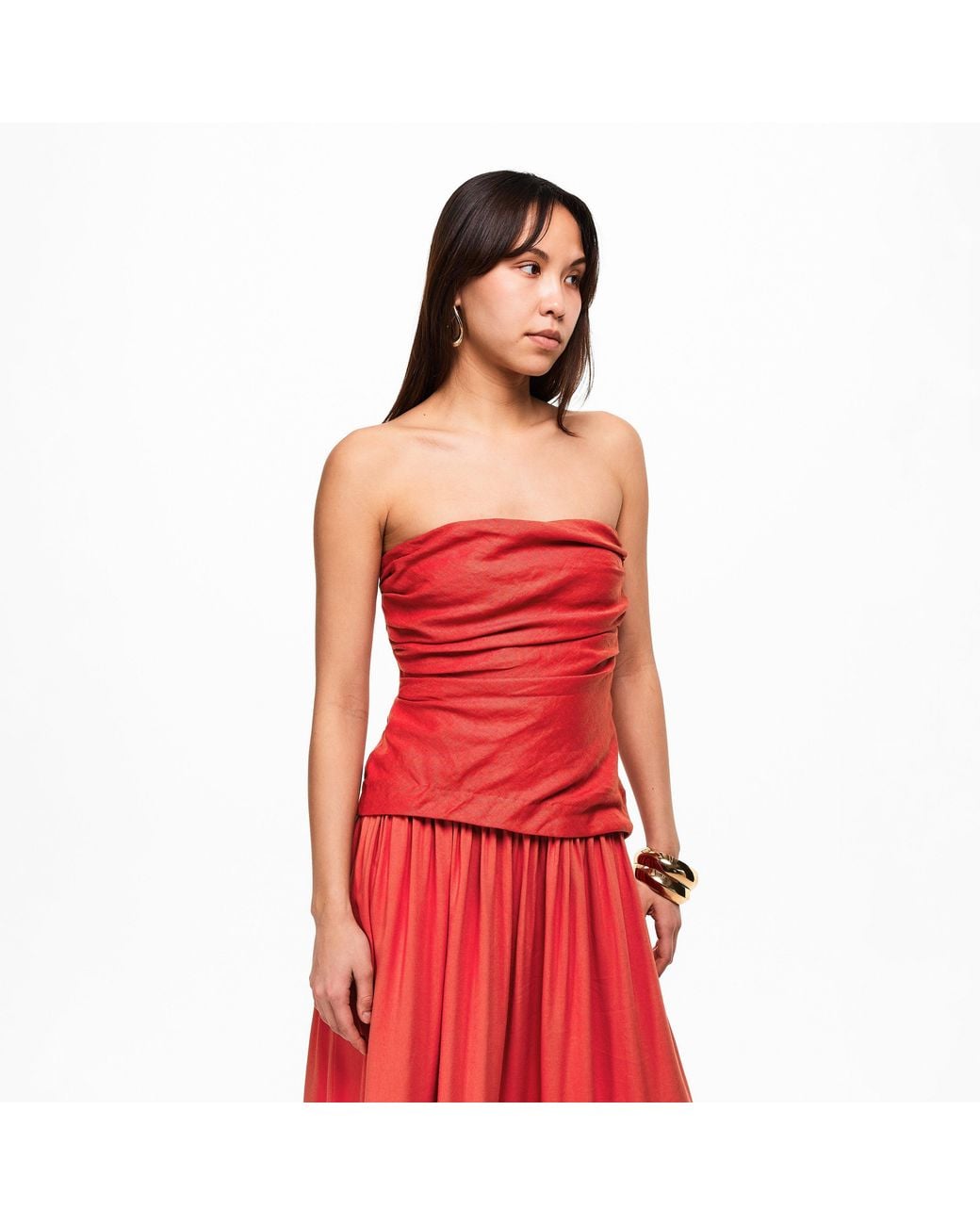 Faithfull The Brand Red Hedy Long Maxi Dress