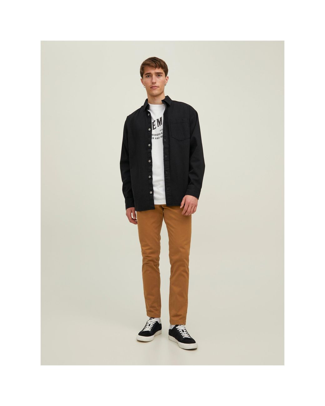 Jack & Jones Brown Marco Bowie Chinos for men