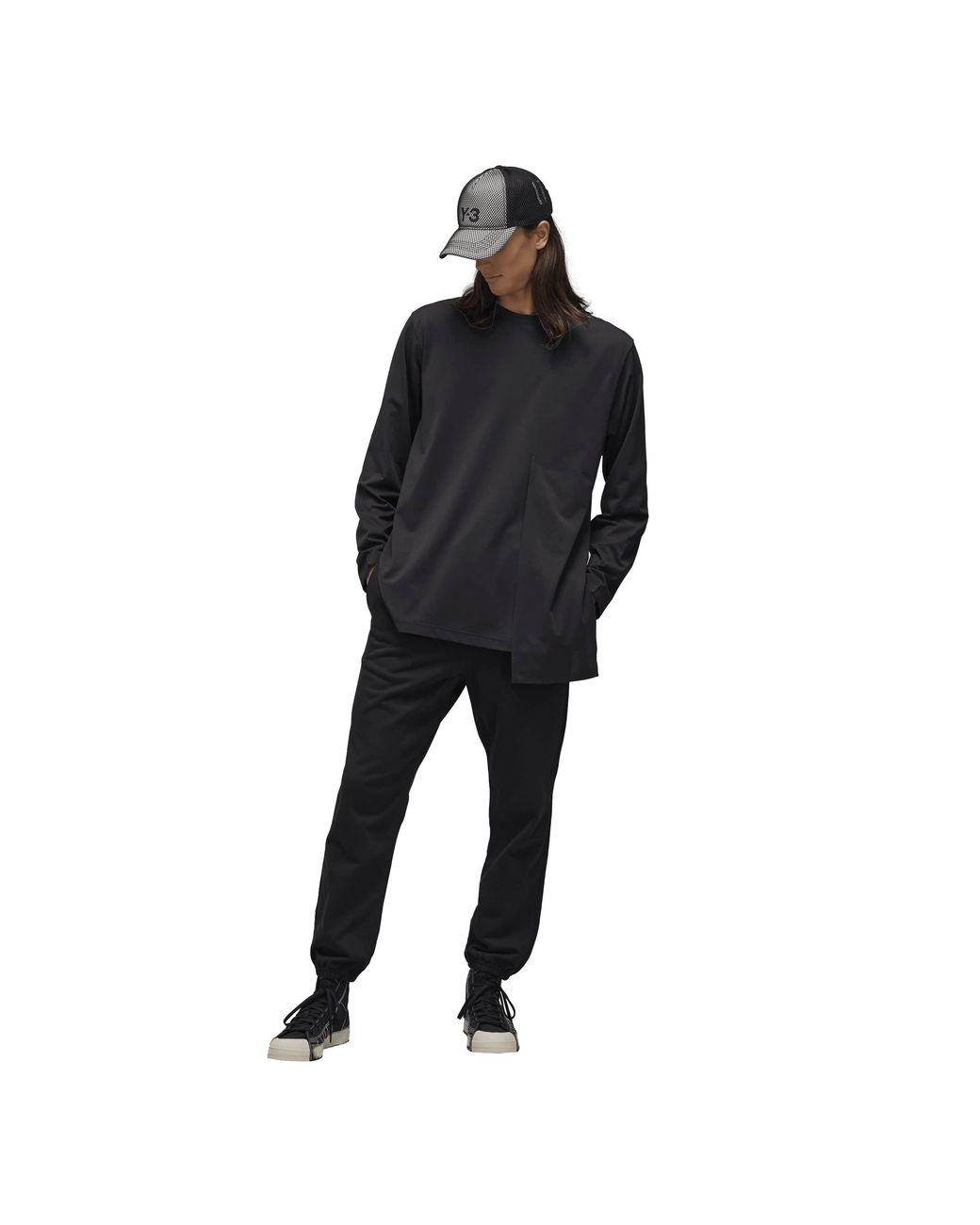 Y-3 Black French Terry Track Pants for men