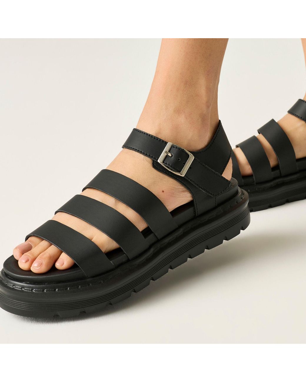 Regatta Black Porto Heeled Platform Sandals
