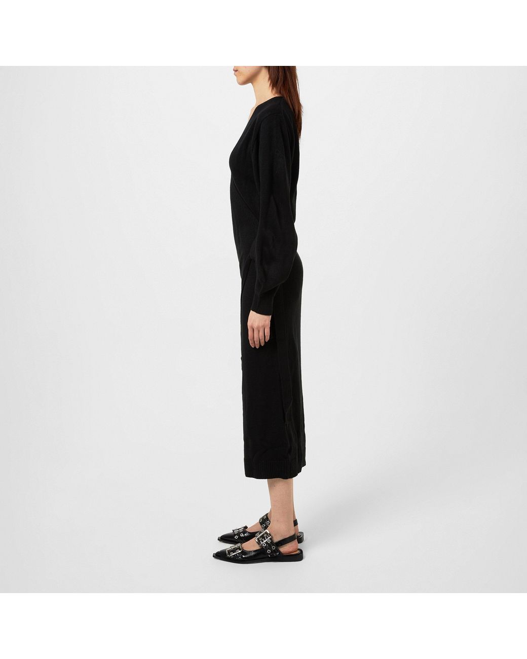 Pretty Lavish Black Beau Wrap Midi Dress