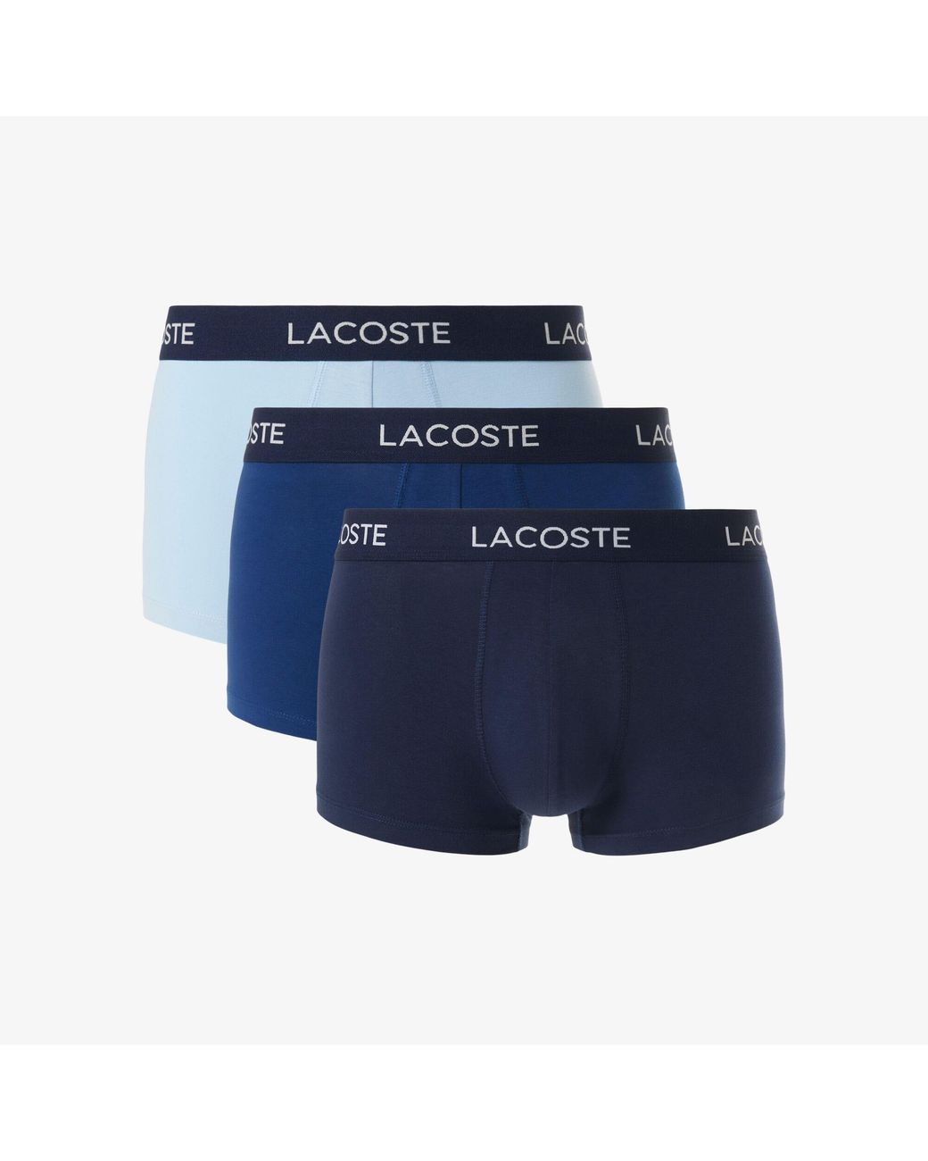 Lacoste Blue 3-Pack Stretch Cotton Trunks for men