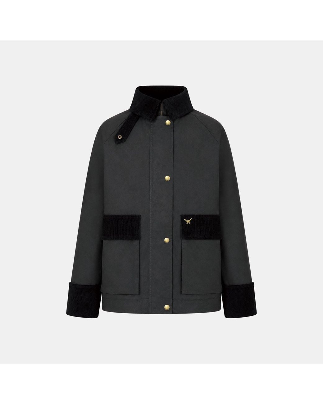 Jack Wills Black Jw Cord Barn Jkt Ld64