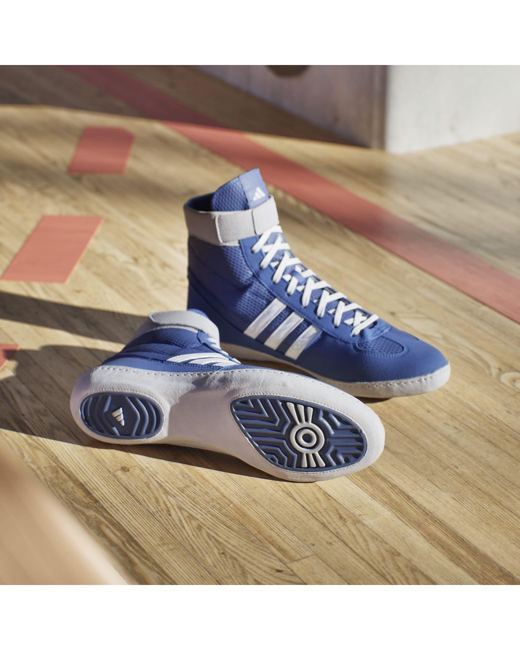 Adidas Blue Combat Speed 4 Wrestling Shoes for men