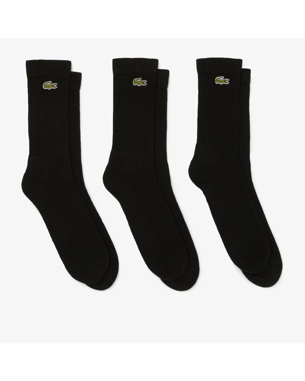 Lacoste Black 3 Pack Crew Socks for men