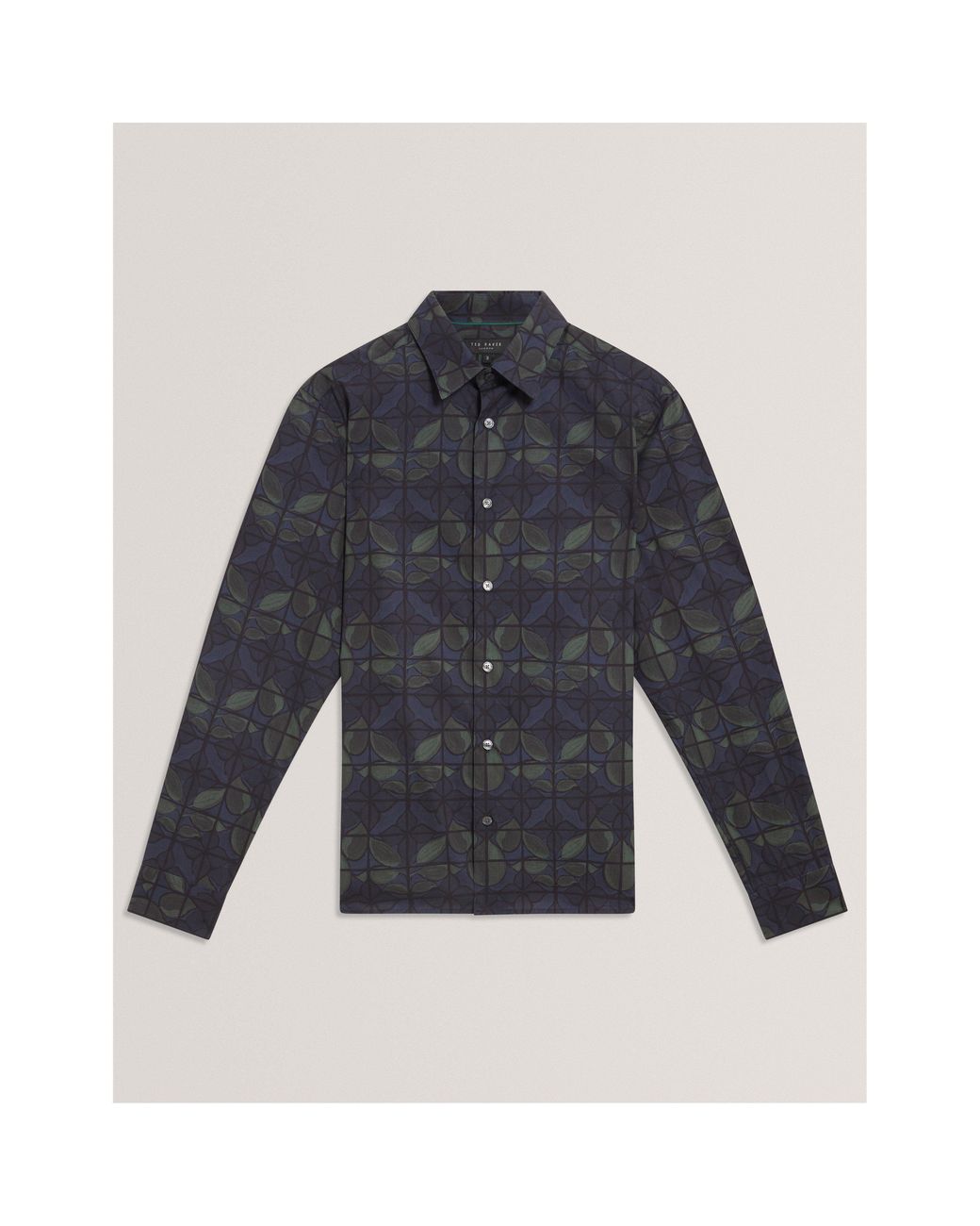 Ted Baker Blue Long-Sleeve Floral Patterned Shirt for men