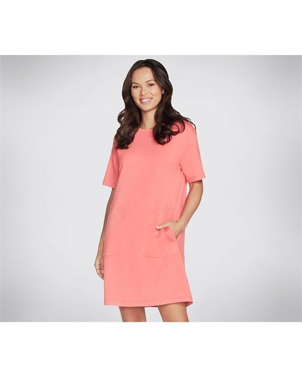 Skechers Short Sleeve Dress Knit Jersey in Pink Lyst UK