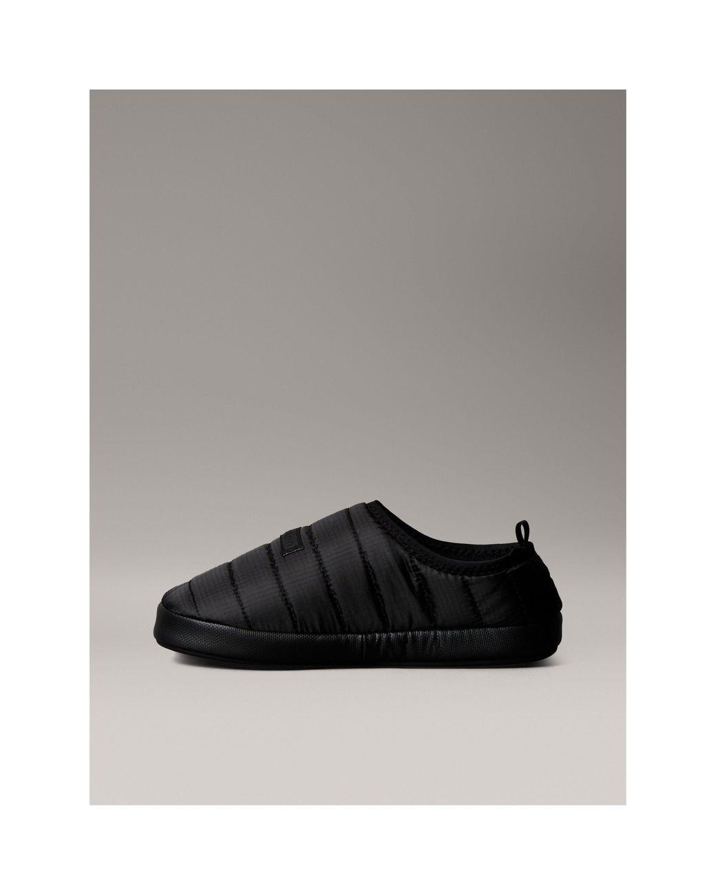 Calvin Klein Black Puffer Moccasin Slippers for men