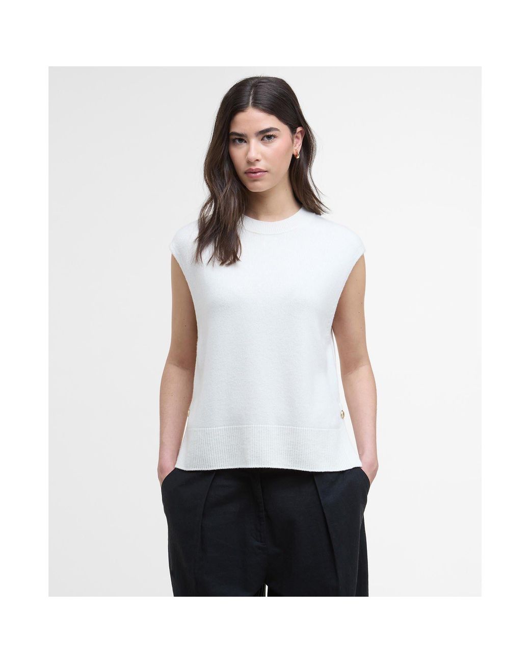 Barbour White Lana Sweater Vest