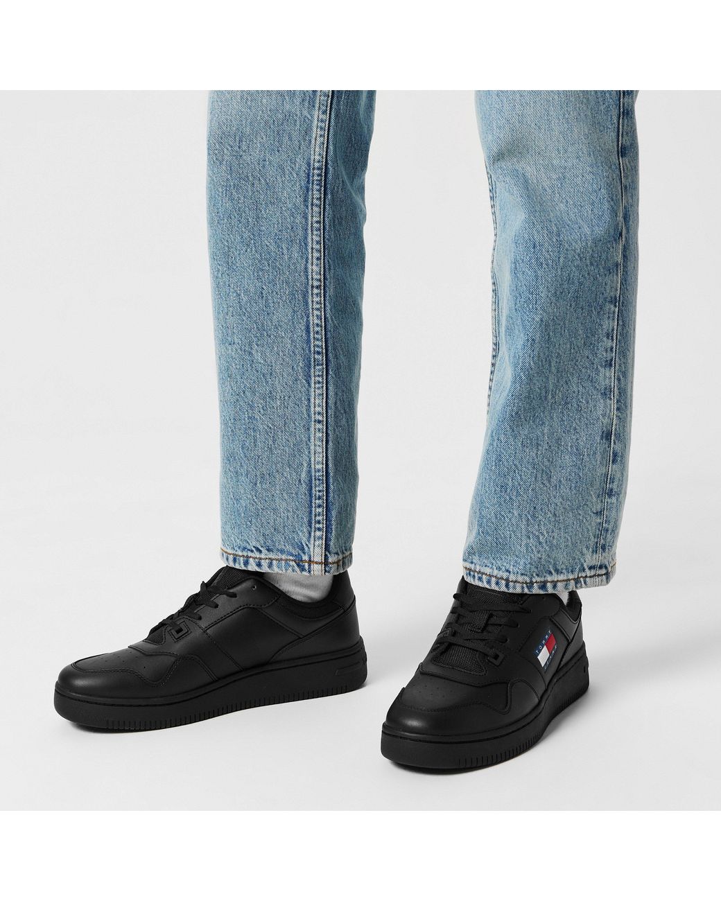 Tommy Hilfiger Black Essential Retro Basketball Trainers