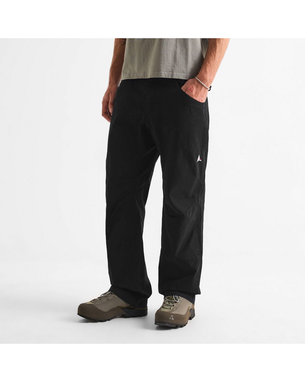Roa Black Crimp Parachute Pants for men