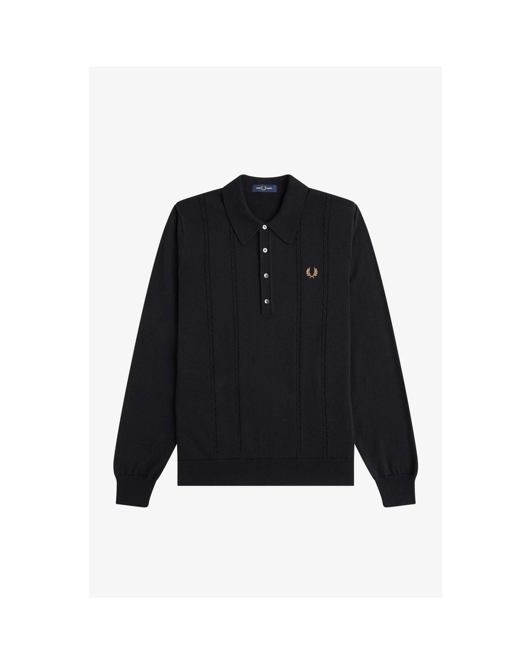 Fred Perry Blue Long Sleeve Polo Shirt for men