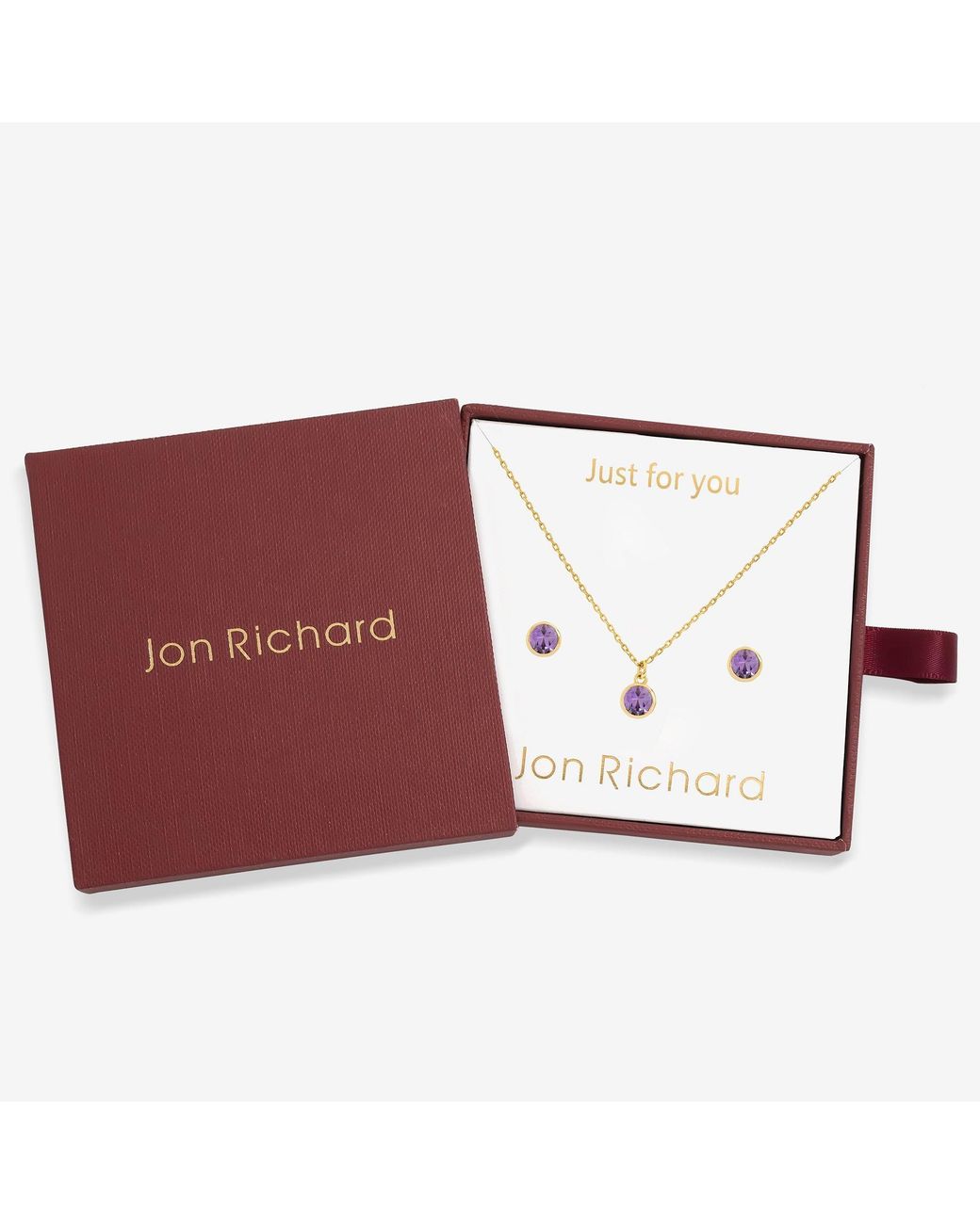 Jon Richard Red 14Ct Plated Birthstone Bezel Set