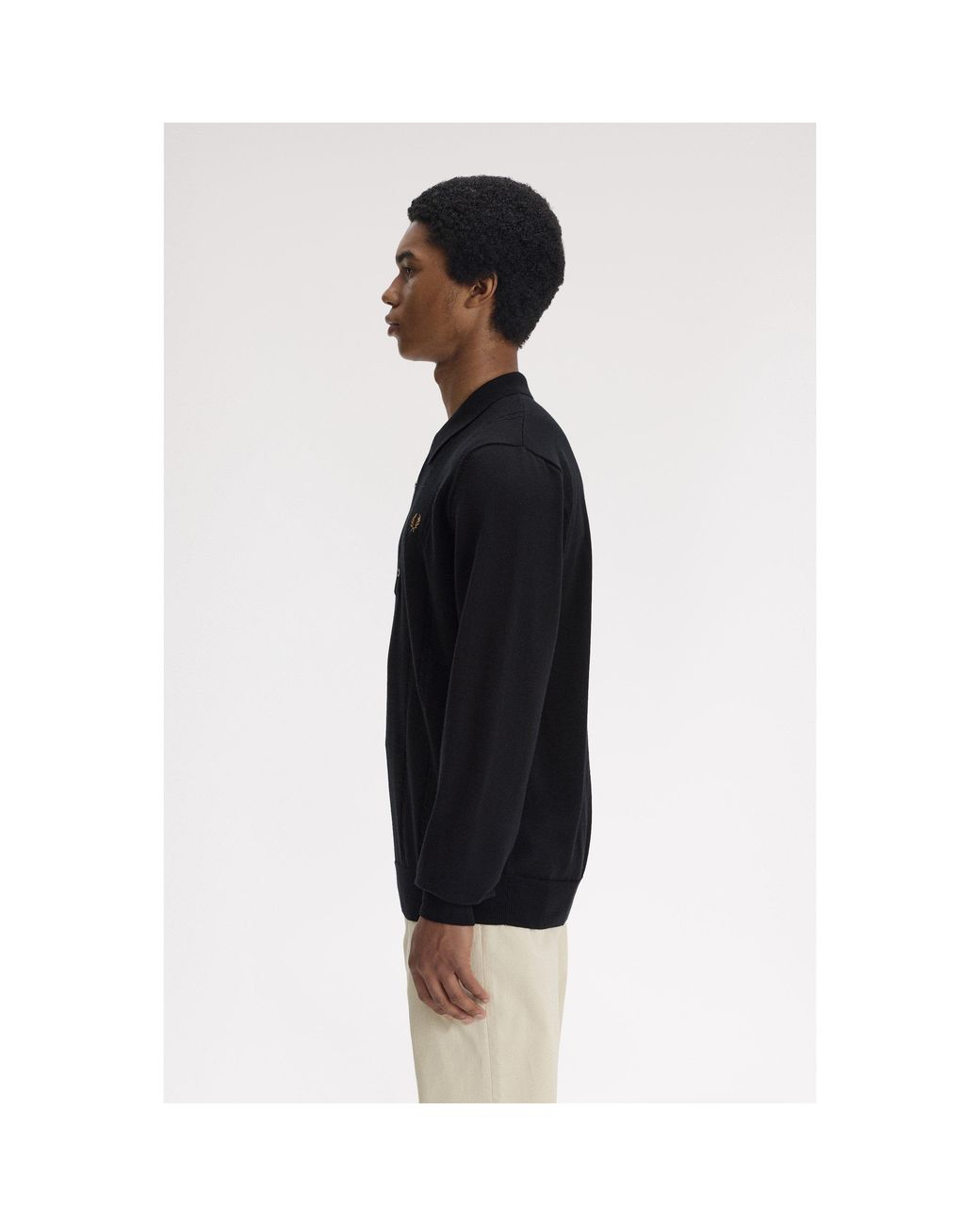 Fred Perry Blue Long Sleeve Polo Shirt for men