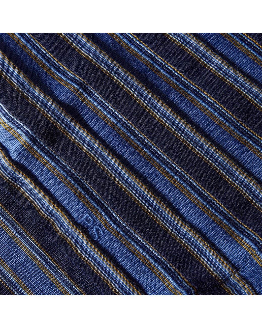 Paul Smith Blue Striped Merino Wool Long-Sleeve Knitted Polo Shirt for men