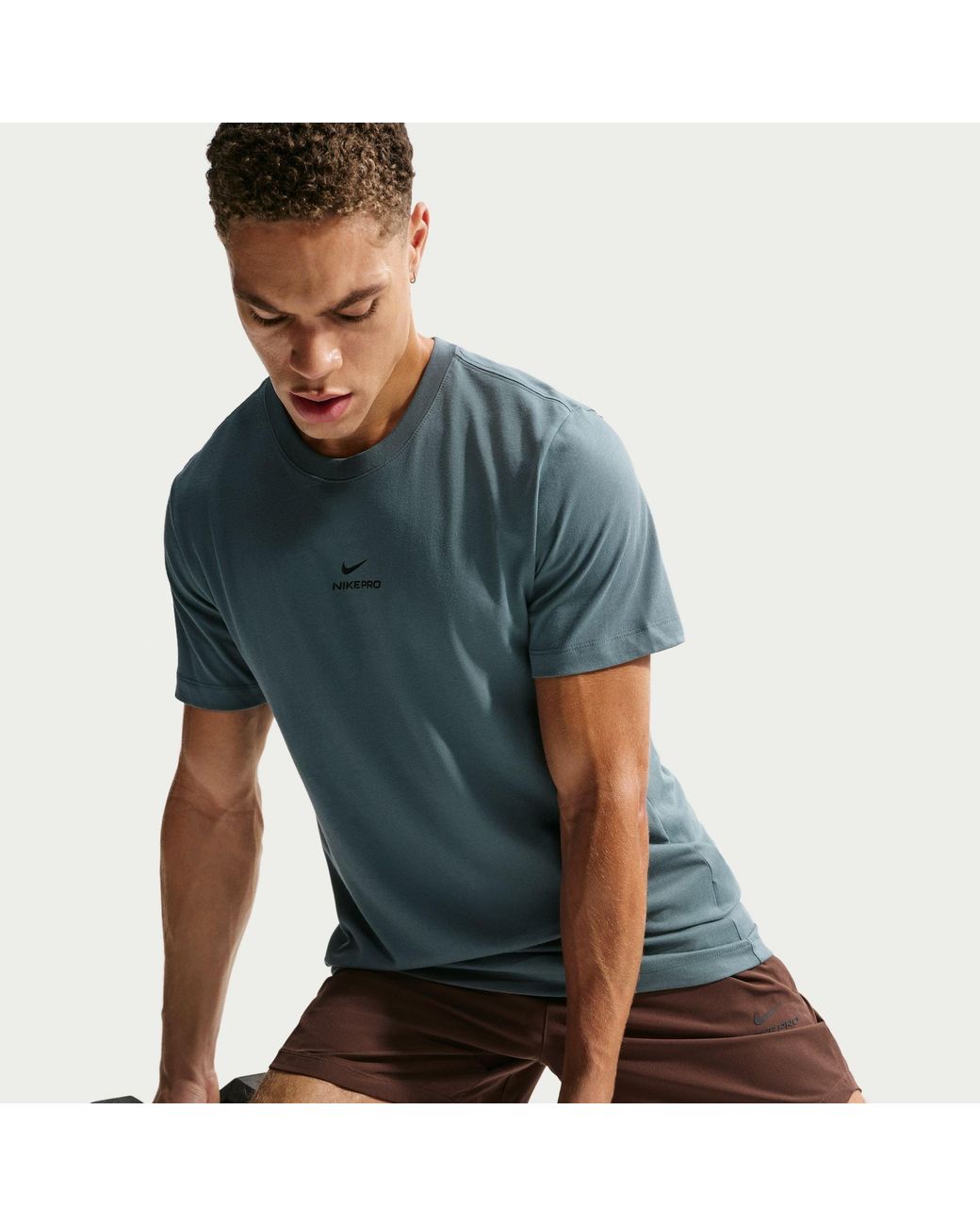 Nike Blue Short Sleeve Performance Running Top for men
