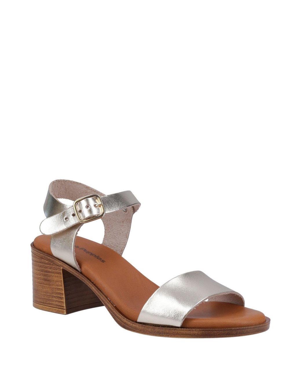Hush Puppies Brown Gabby Leather Heeled Sandals