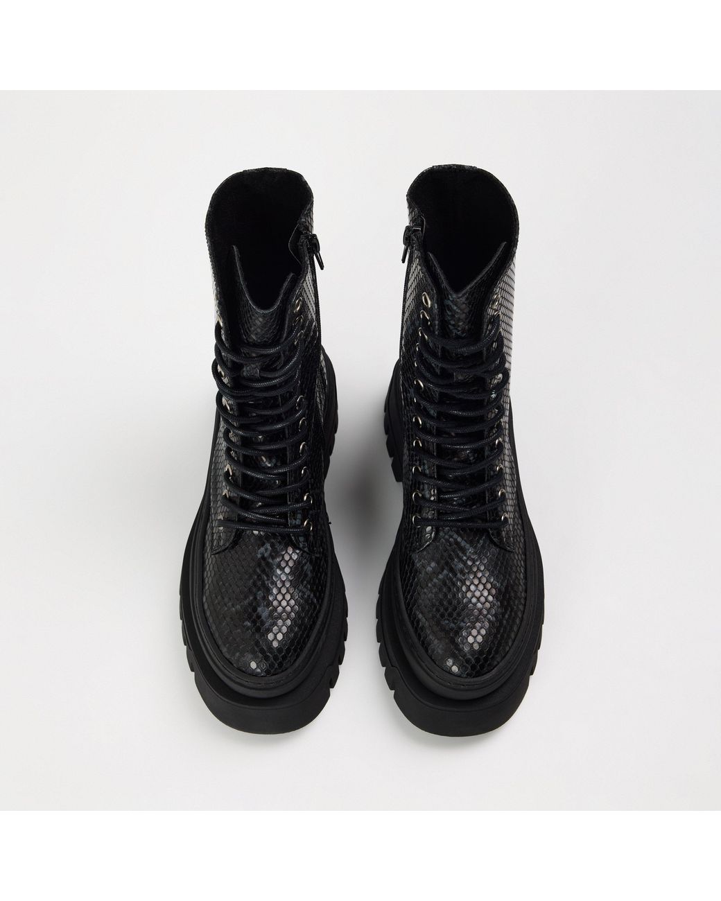 Steve Madden Black Coast Snake Patterned Platform Boots