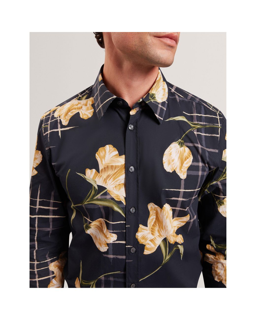 Ted Baker Blue Long Sleeve Patterned Shirt for men