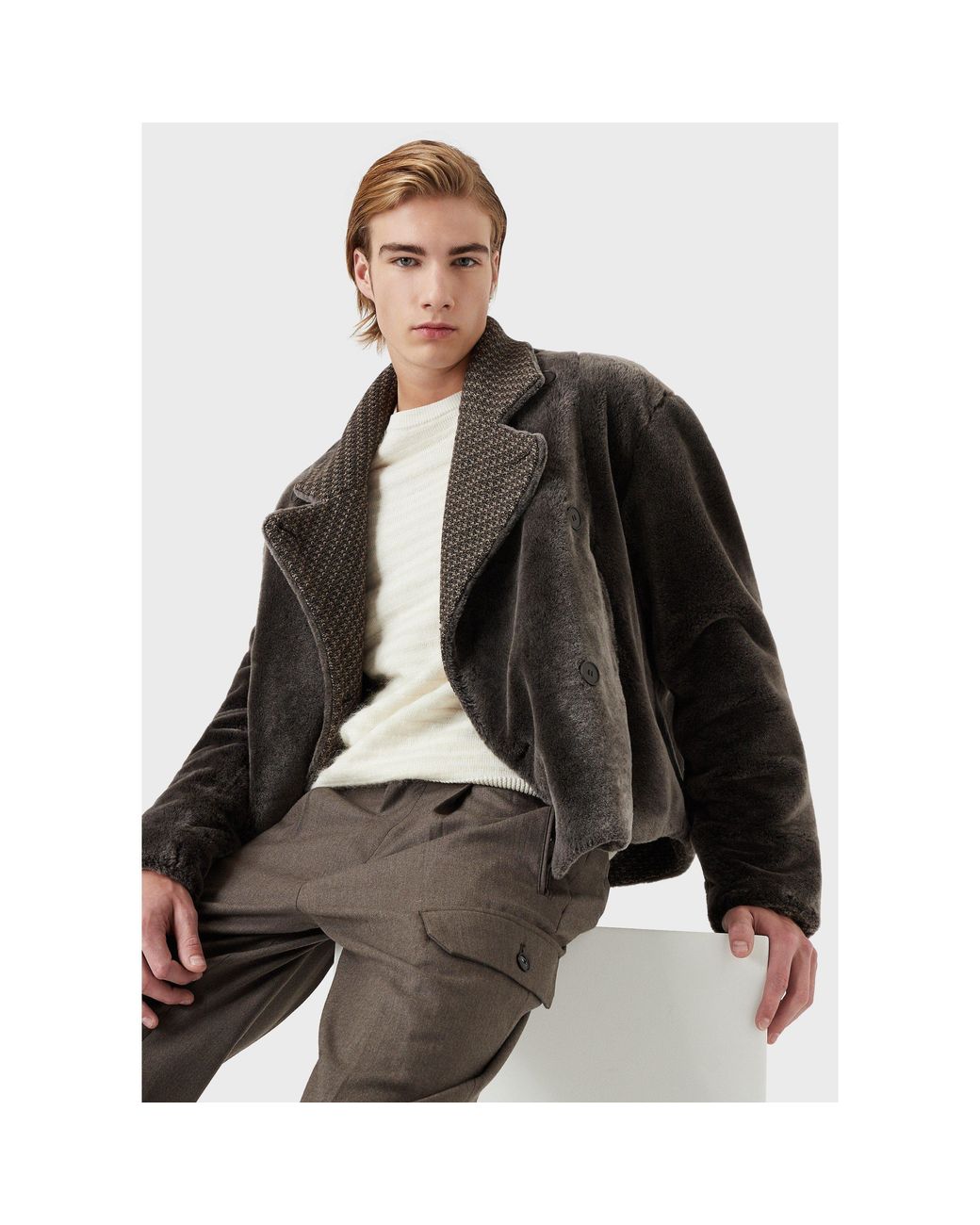 Emporio Armani Brown Emporio Txd Fbrc Jkt Sn99 for men