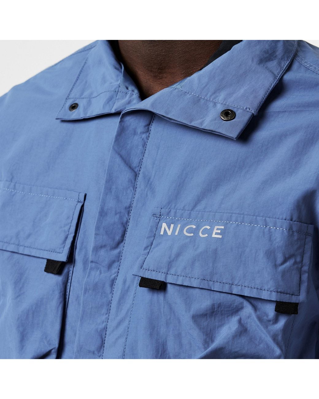 Nicce London Blue Statlo Lightweight Overshirt for men
