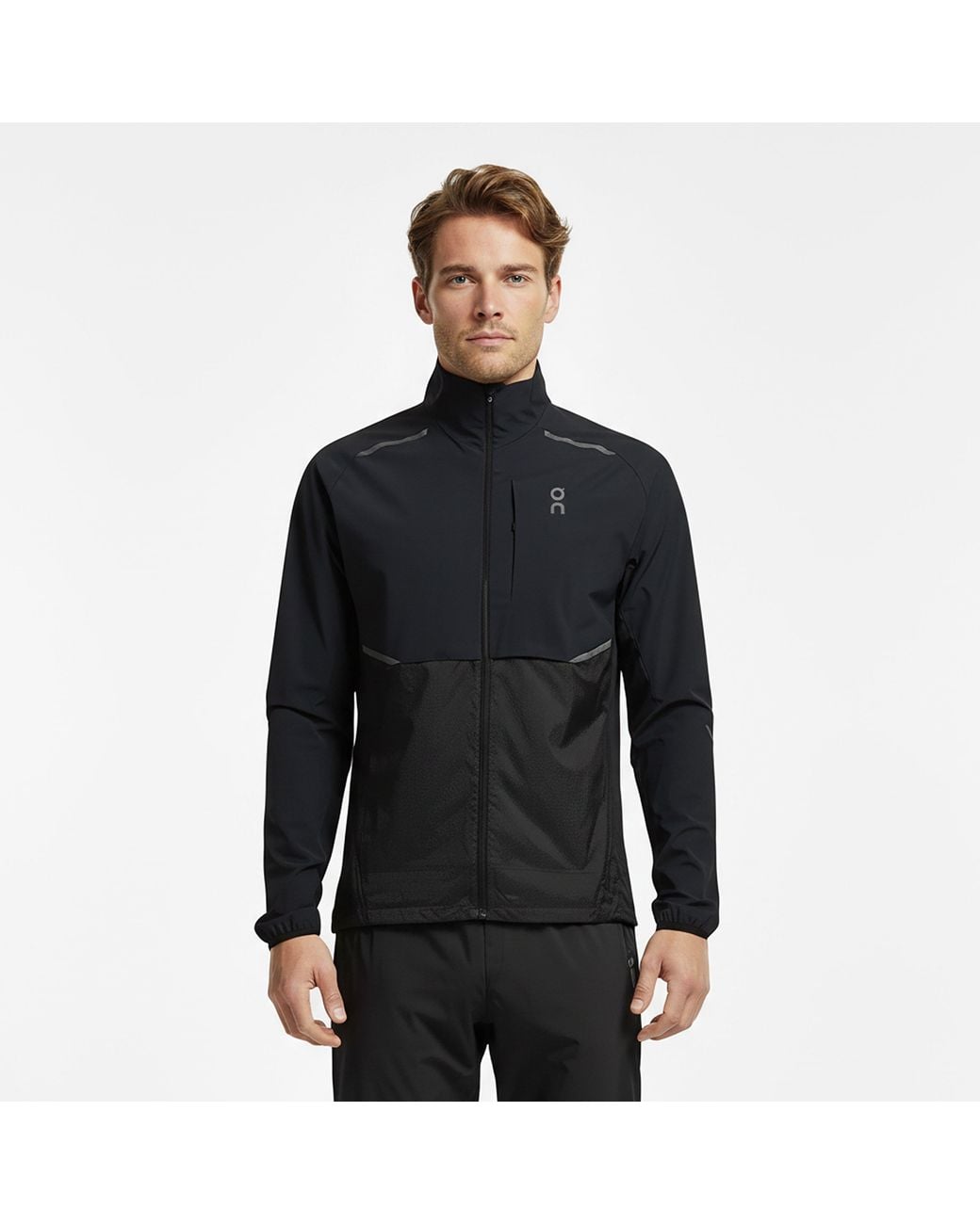 On Shoes Blue Lightweight Wind-Resistant Reflective Performance Running Jacket for men