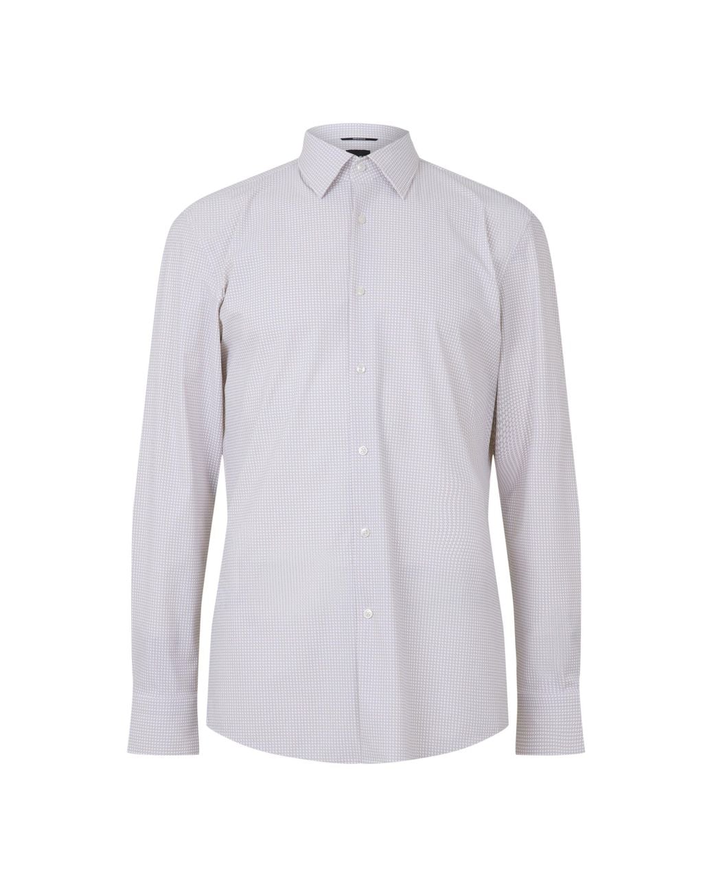 Boss White Long Sleeve Plain Shirt for men