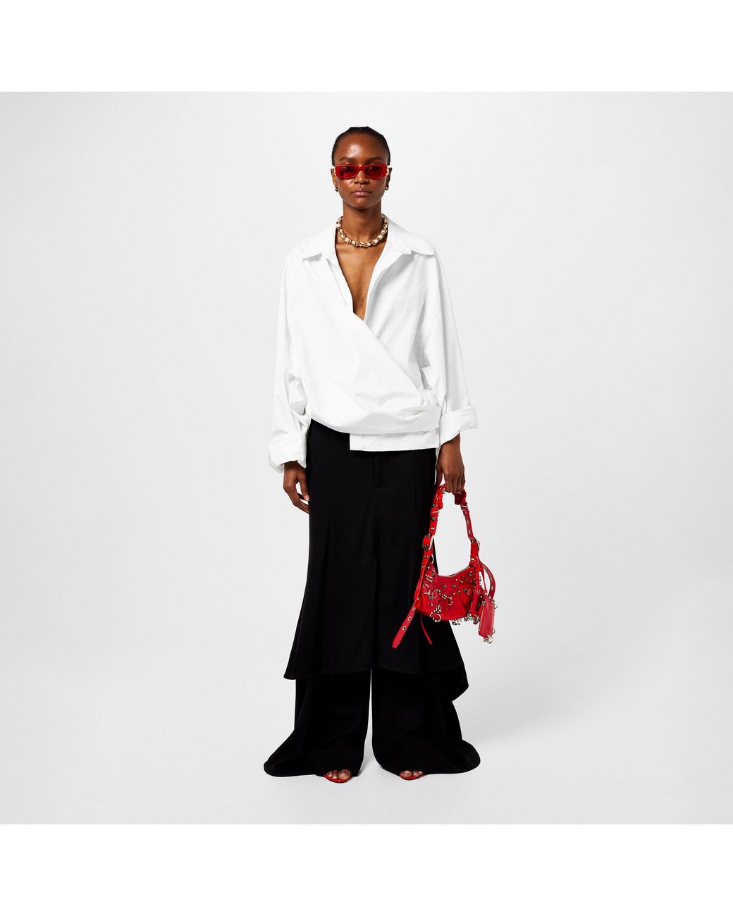 Balenciaga Black Godet Skirt
