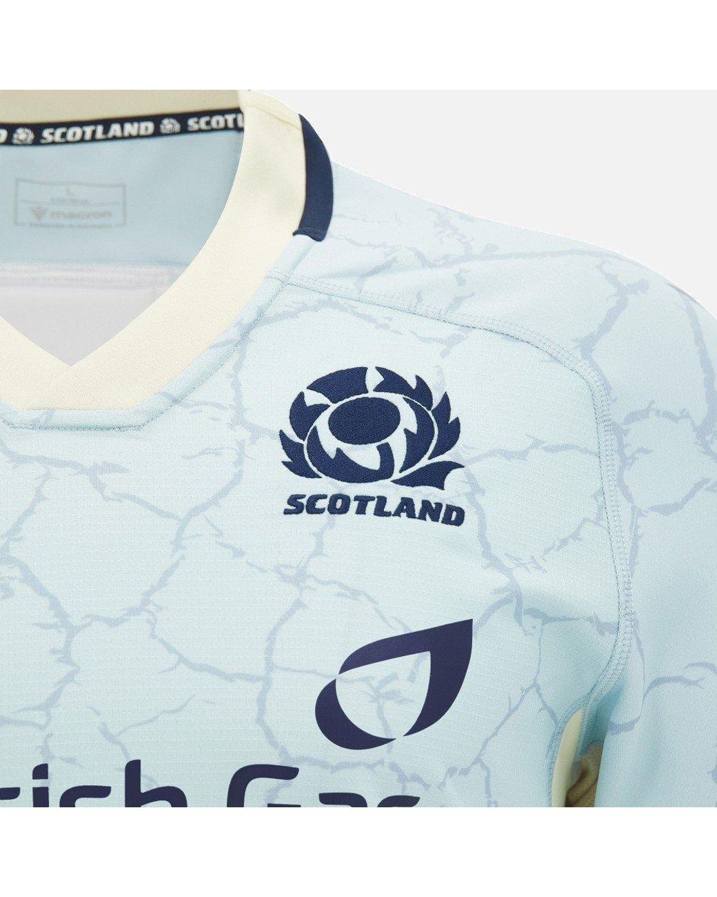 MACRON Blue Scotland Rugby Training Short-Sleeve T-Shirt for men