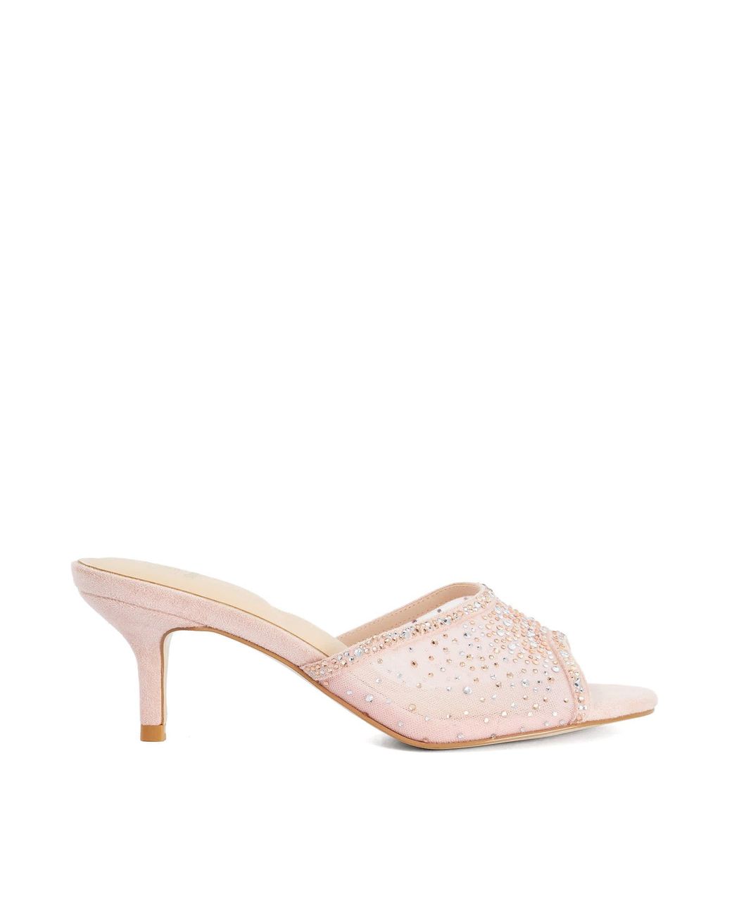 Dune Pink Memories Heeled Mules