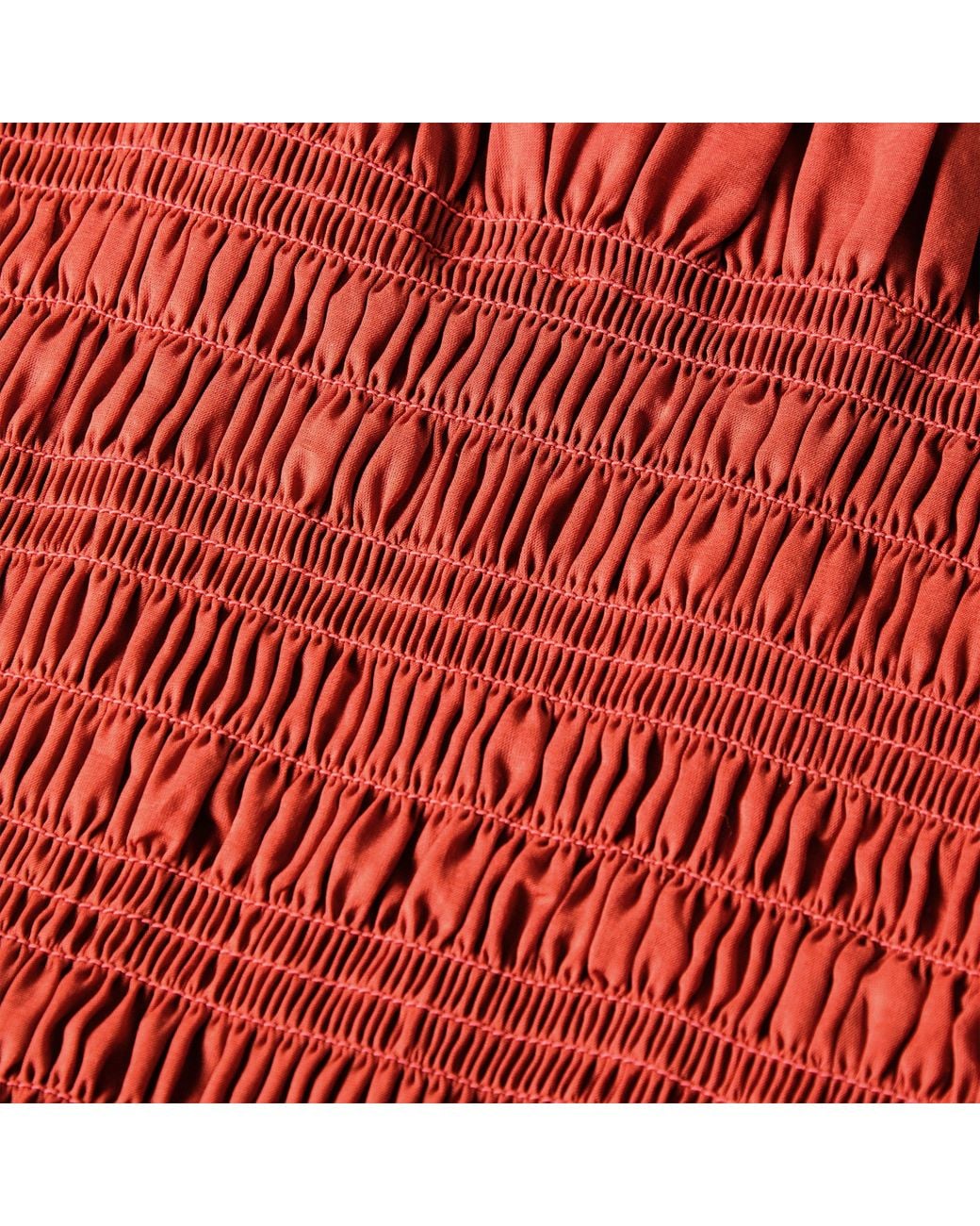ANDAMANE Red Suri Smock Tube Bandeau Top