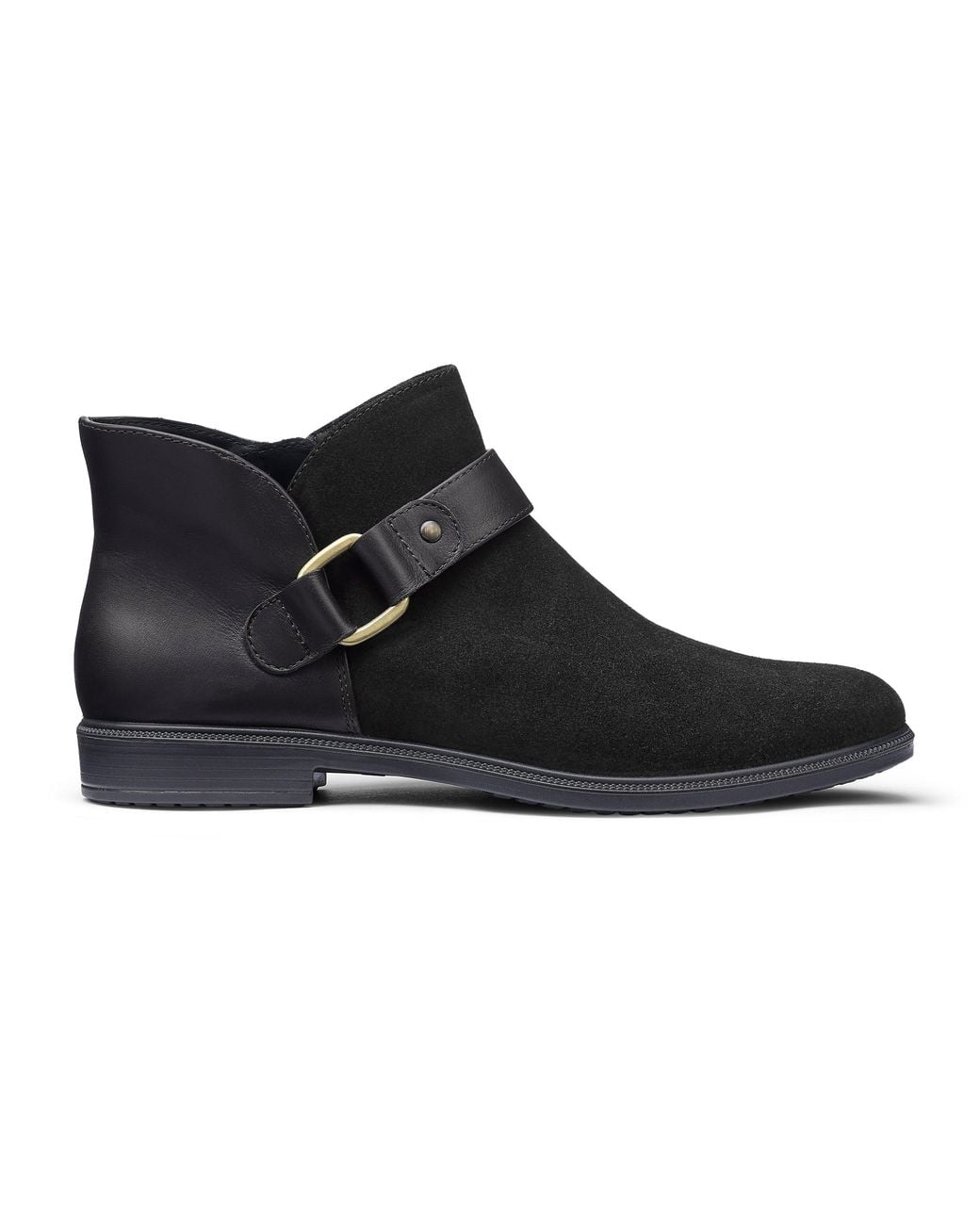 Hotter Black Linton Wide Fit Ankle Boots