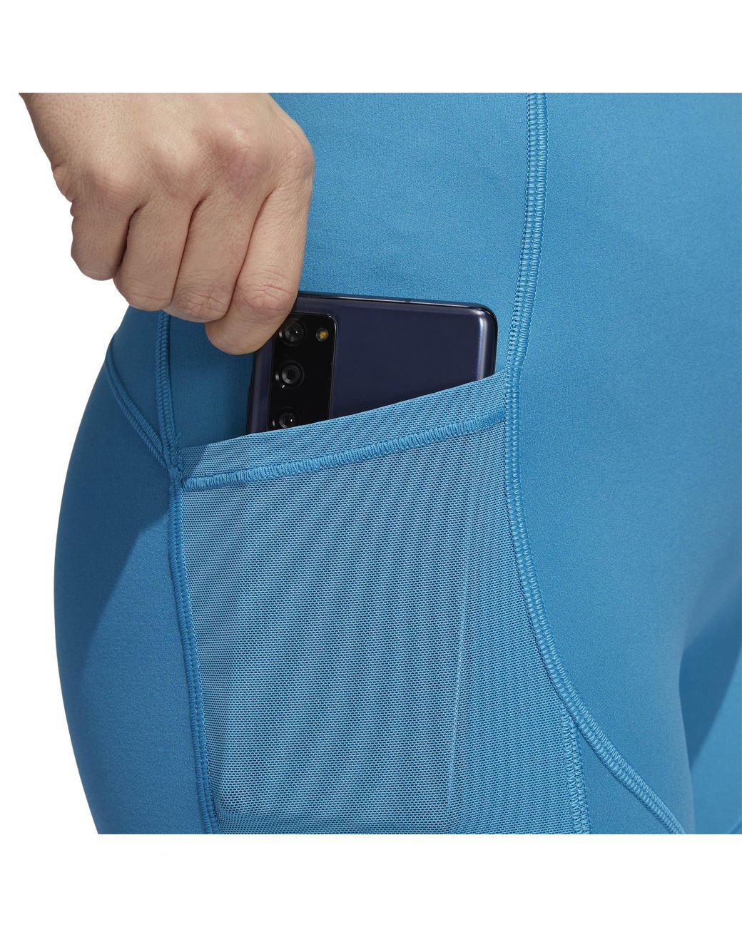 Adidas Blue Yoga Studio Pocket Short Tights