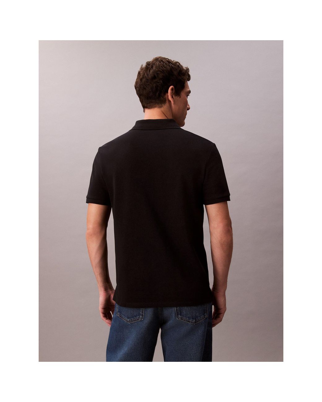 Calvin Klein Black Ckj Pique Short-Sleeve Polo Shirt for men