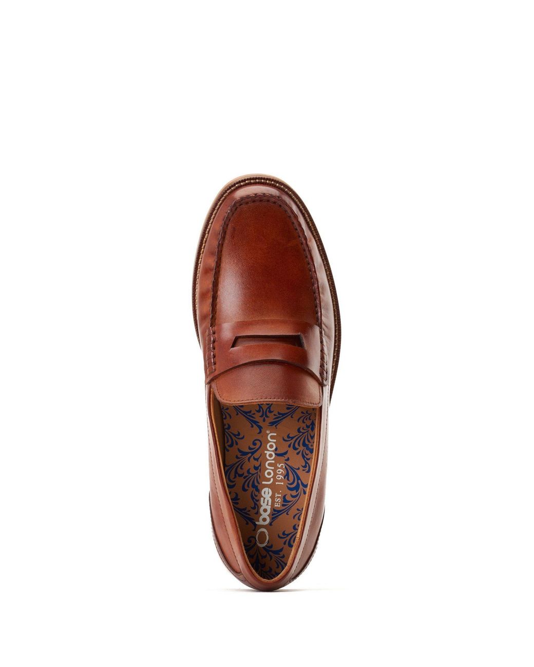 Base London Red Garfield Penny Leather Loafers for men