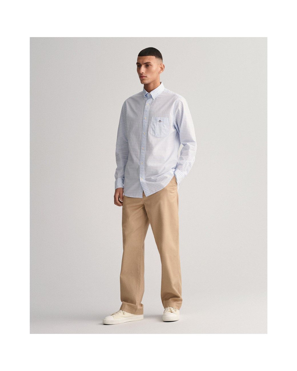 Gant Blue Regular Fit Gingham Poplin Shirt for men