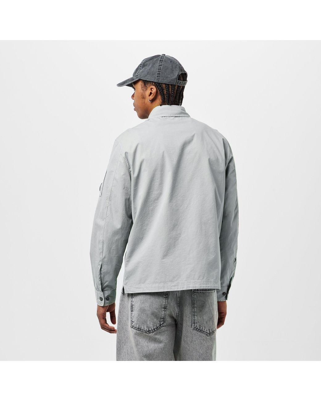 C P Company Gray Gabard Overshirt for men