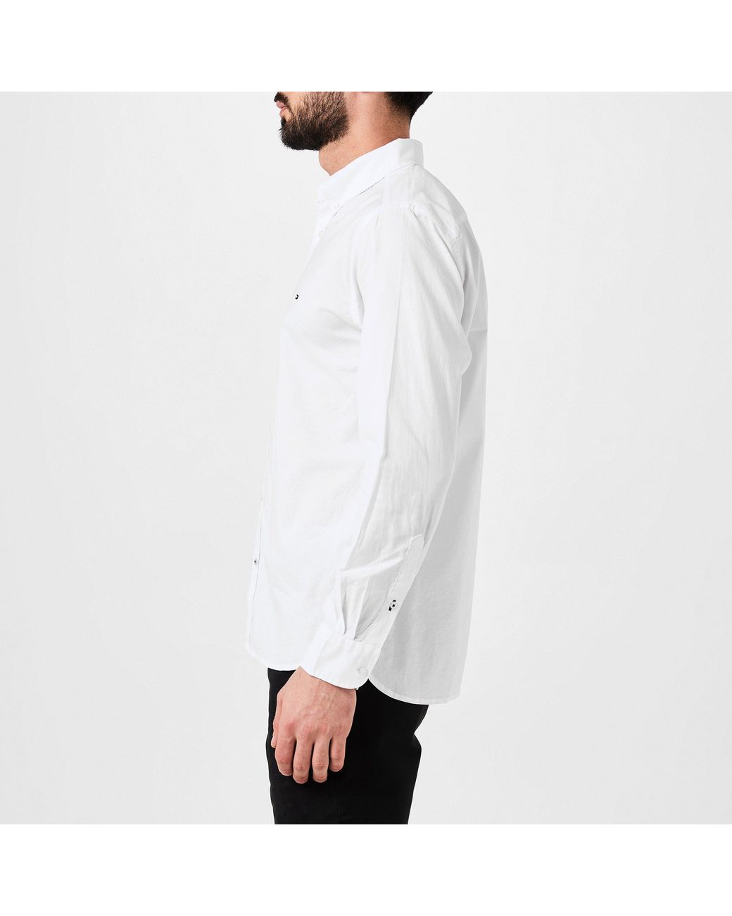 Tommy Hilfiger White Core Flex Long Sleeve Poplin Shirt for men